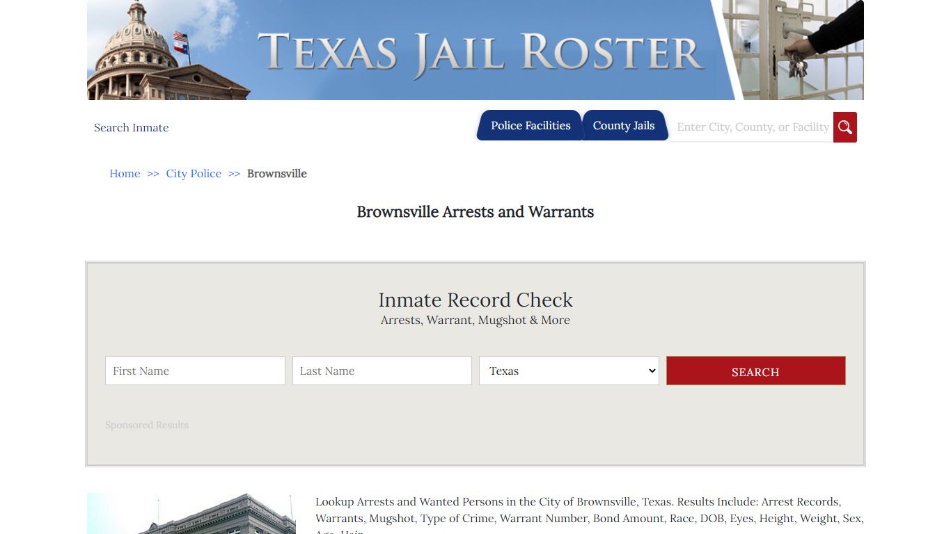 Brownsville Arrests and Warrants | Jail Roster Search